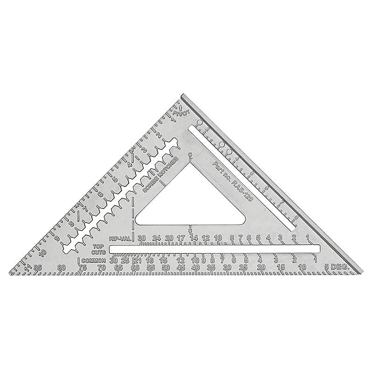 Johnson - RAS-120 - 8-3/4 in. L x 17 in. H Aluminum Rafter Square Silver