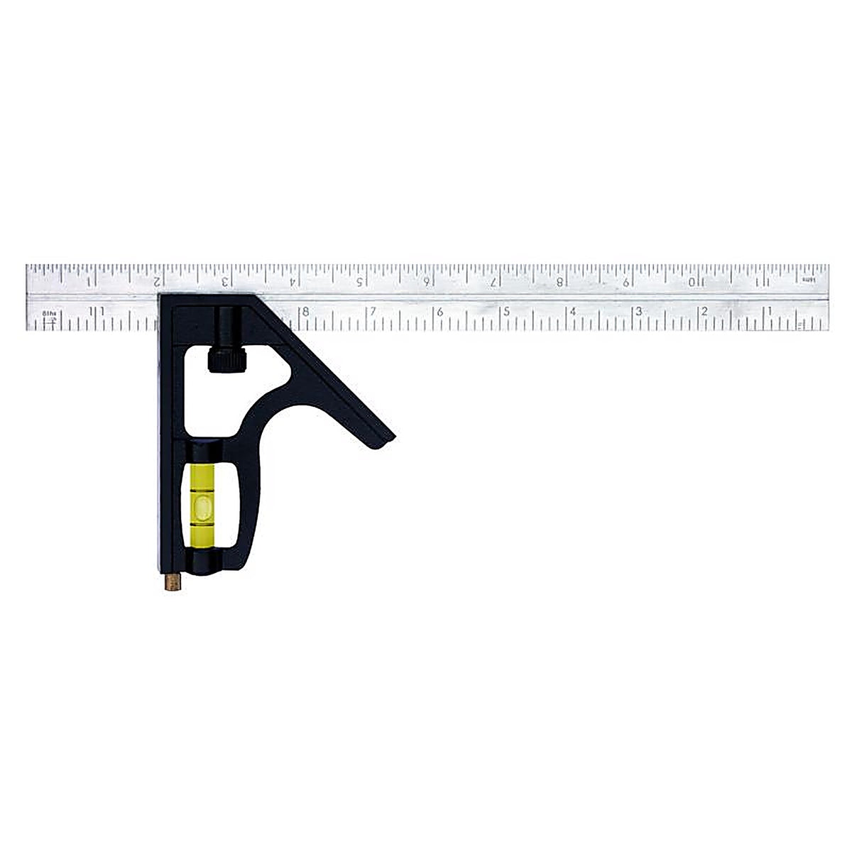 Johnson - 400 - 12 in. L x 4-3/4 in. H Stainless Steel Combination Square Black