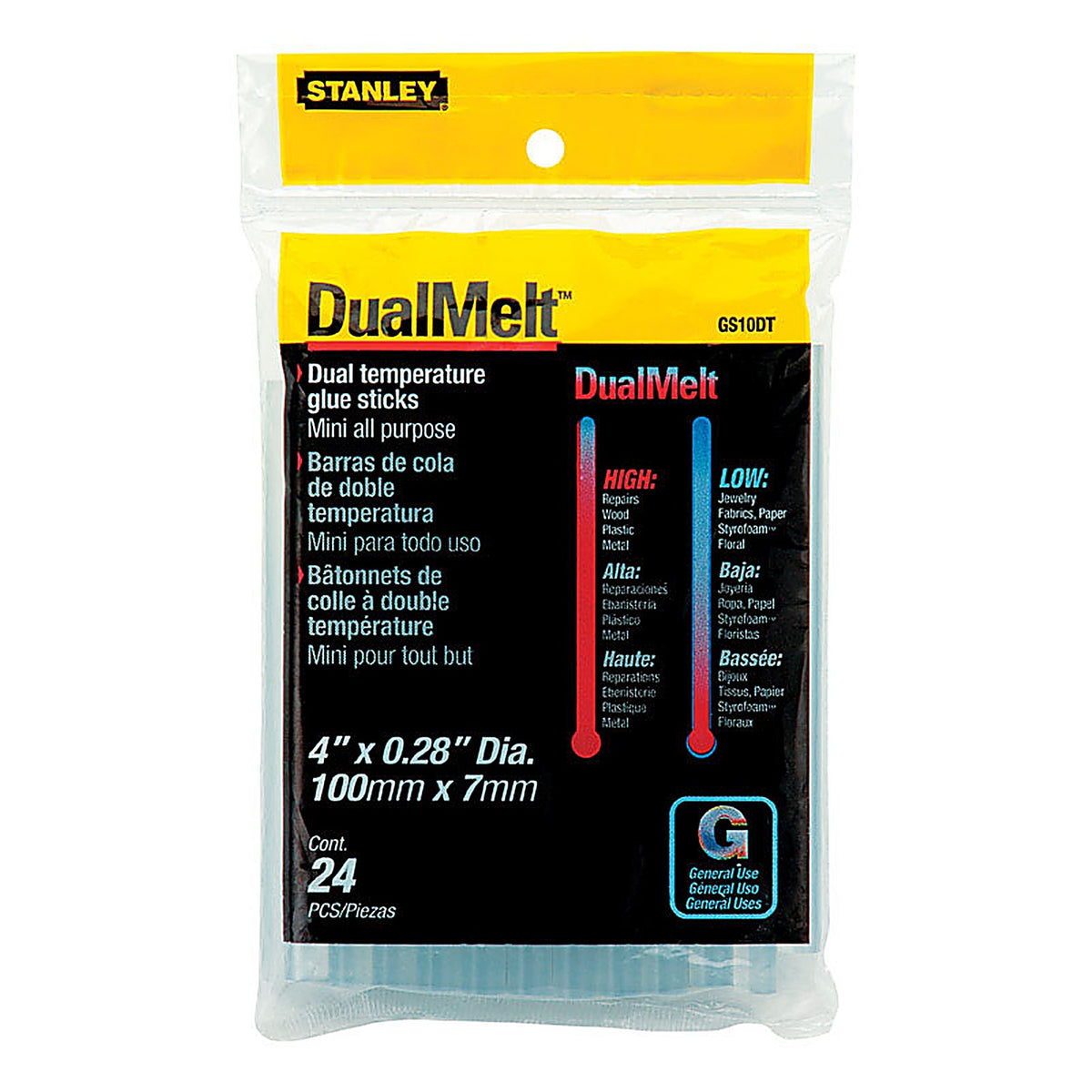 Stanley - GS10DT - 0.3 in. D X 4 in. L Mini Glue Sticks Clear 24 pk