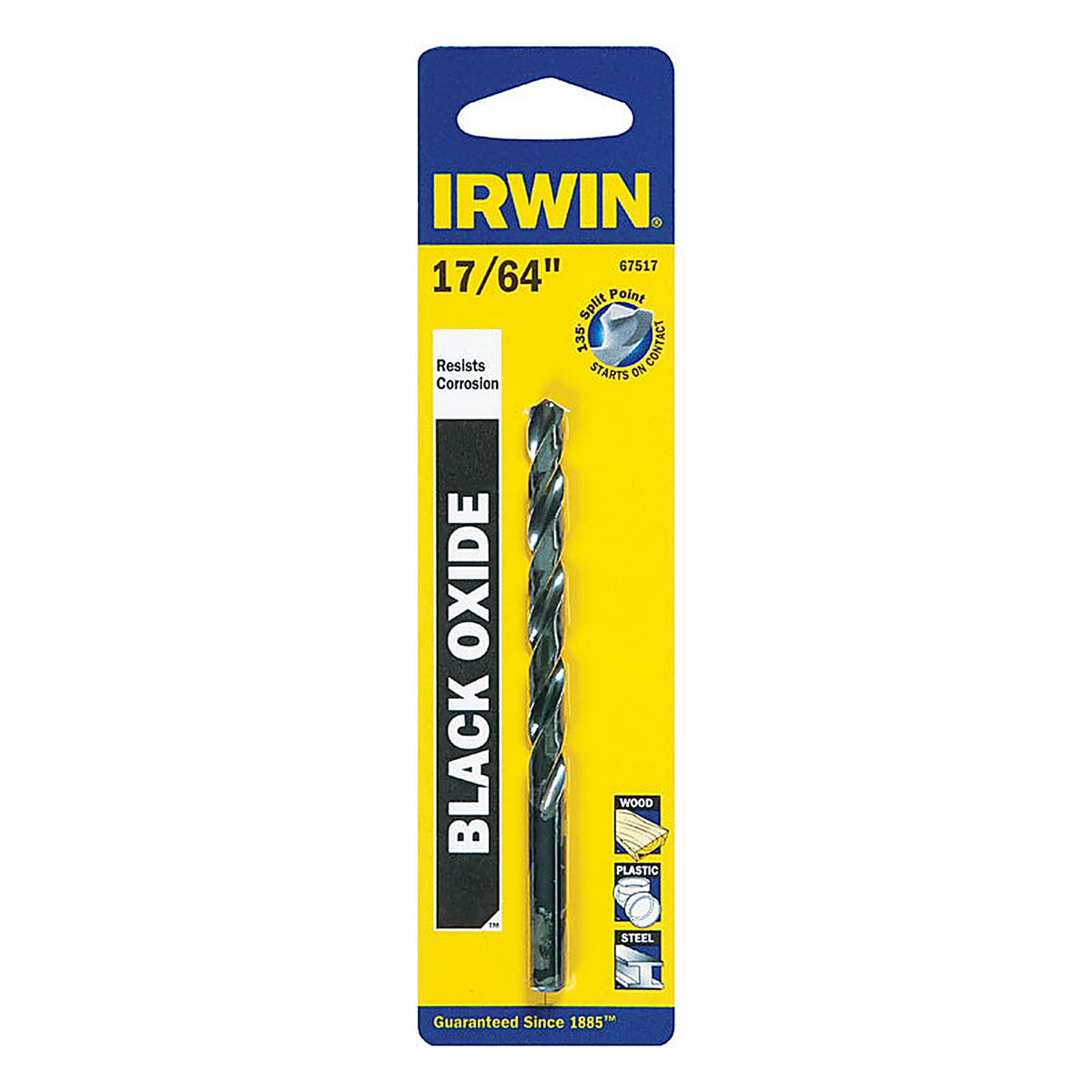 Irwin - 67517 - 17/64 in. X 4-1/8 in. L High Speed Steel Drill Bit Straight Shank 1 pc