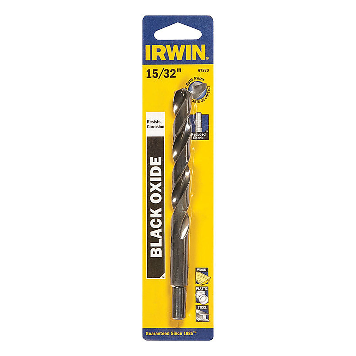 Irwin - 67830 - 15/32 in. X 5-3/4 in. L High Speed Steel Drill Bit Straight Shank 1 pc