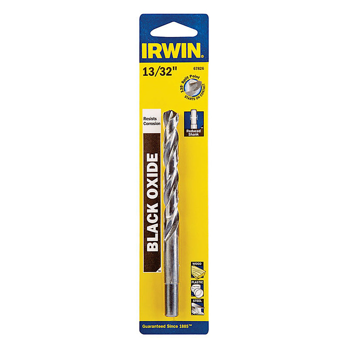 Irwin - 67826 - 13/32 in. X 5-1/4 in. L High Speed Steel Drill Bit Straight Shank 1 pc