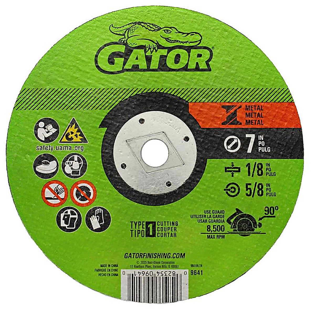 Gator - 9641 - 7 in. Dia. x 5/8 in. Aluminum Oxide Metal Cut-Off Blade 1/pc.