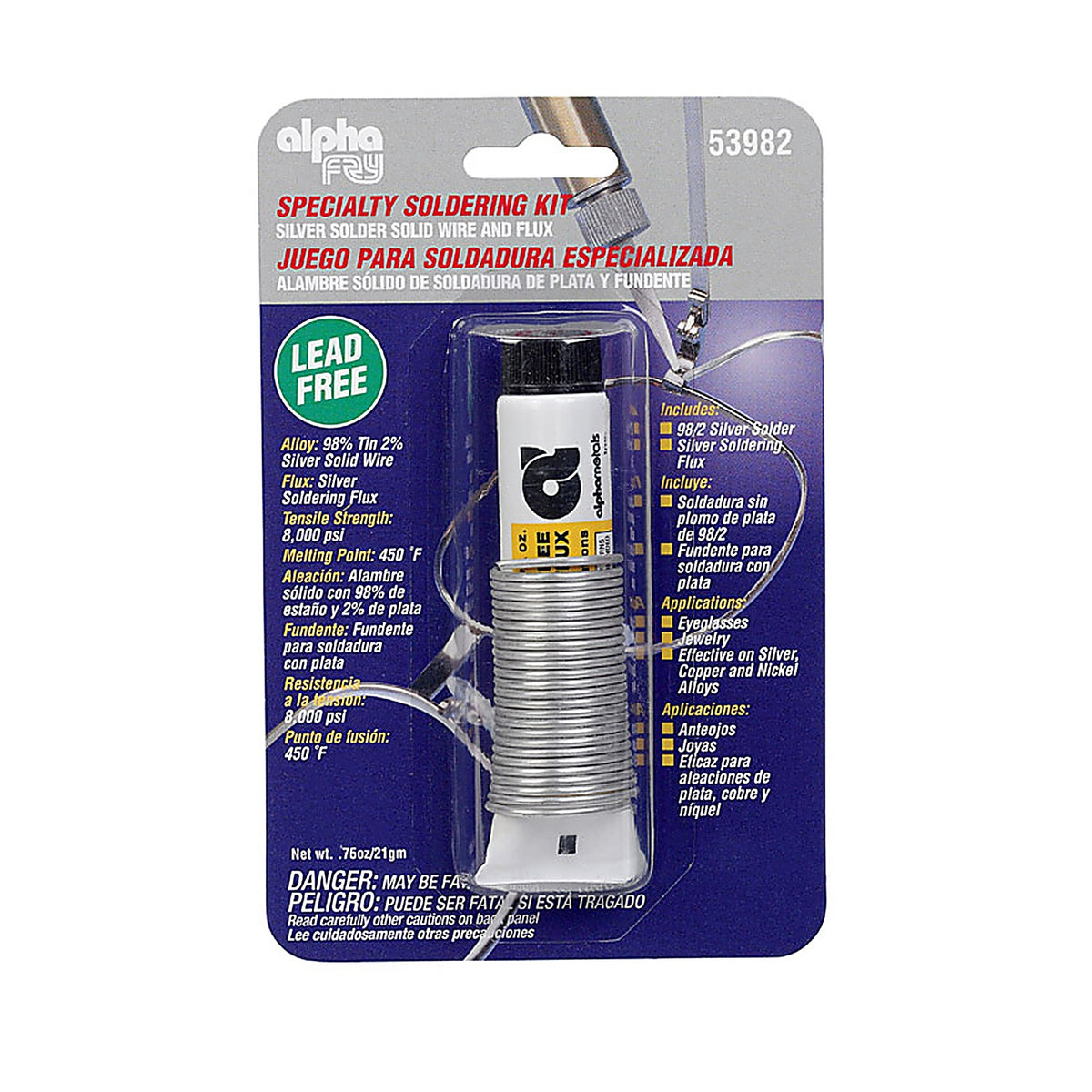 Alpha Fry - 53982 - 3/4 oz Lead-Free Soldering Kit 0.062 in. D Tin/Silver 1 pc
