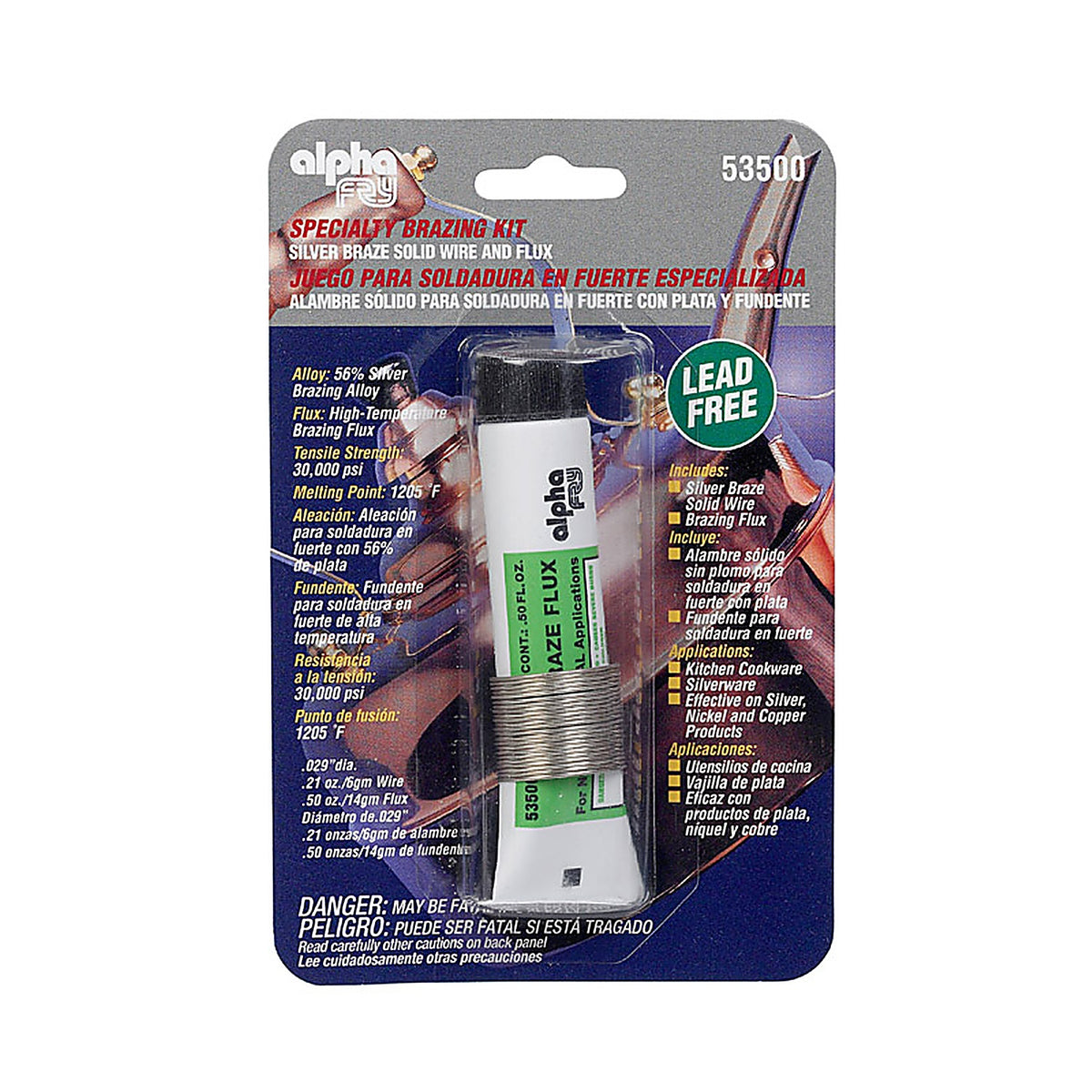 Alpha Fry - 53500 - 0.2 oz Lead-Free Specialty Brazing Kit 0.02 in. D Silver-Bearing Alloy 1 pc