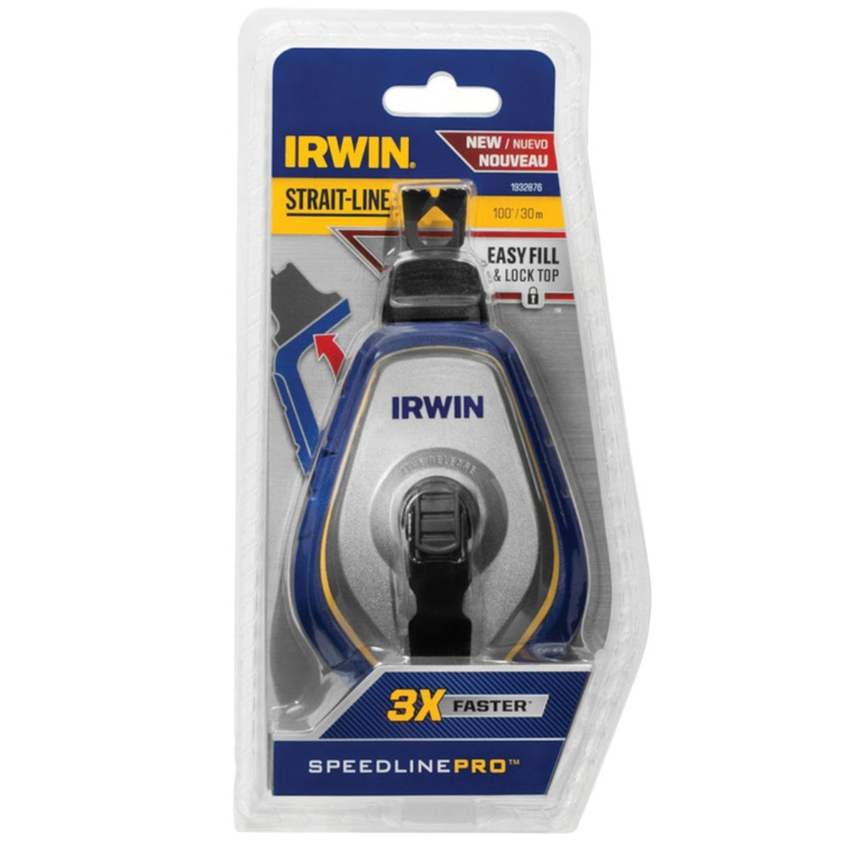 Irwin - 1932876 - Speed-Line Pro Blue Braided Chalk Line Reel 100 ft.