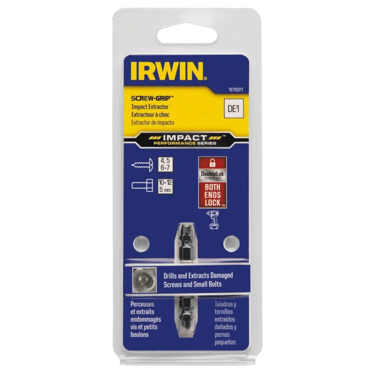 Irwin - 1876221 - Impact SCREW-GRIP .15 in. M2 High Speed Steel Double-Ended Screw Extractor 2 in. 1/pc.