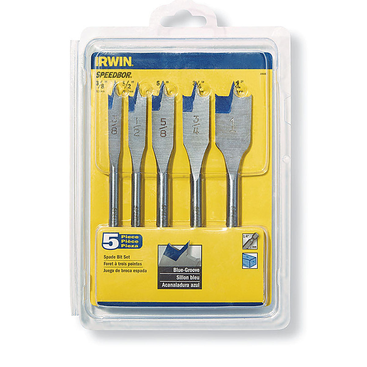Irwin - 88885 - Speedbor Carbon Steel Spade Bit Set 5/pc.