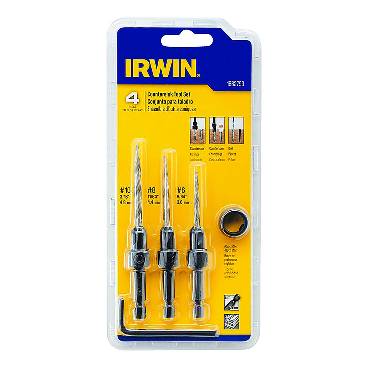 Irwin - 1882793 - Multi Size Dia. High Speed Steel Countersink 4/pc.