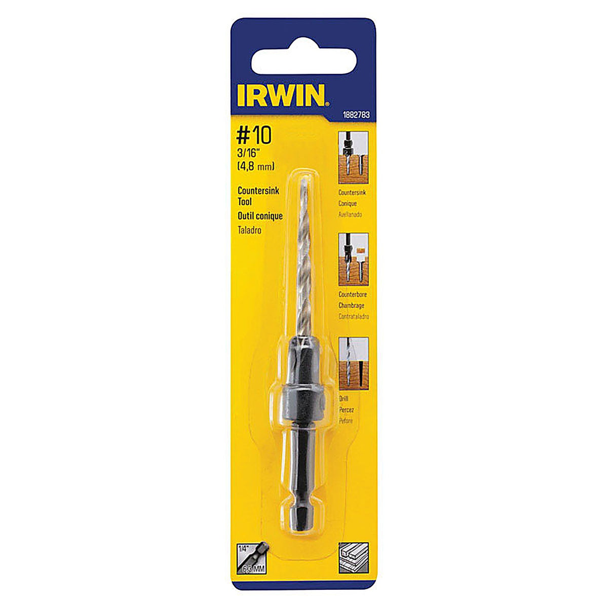 Irwin - 1882783 - 3/16 in. Dia. High Speed Steel Countersink 1/pc.