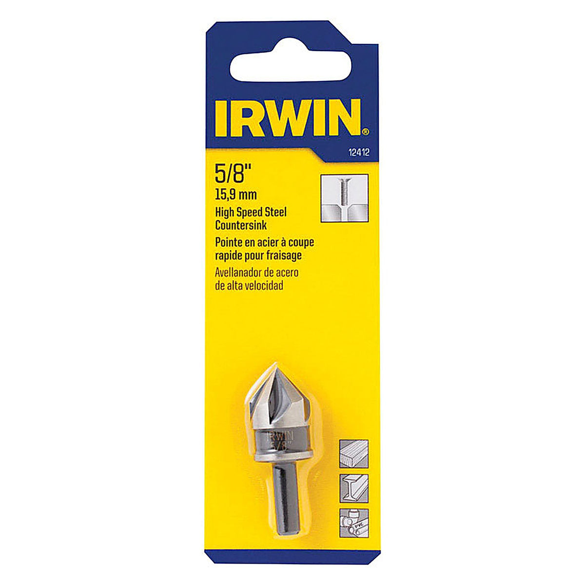 Irwin - 12412 - 5/8 in. Dia. High Speed Steel Countersink 1/pc.