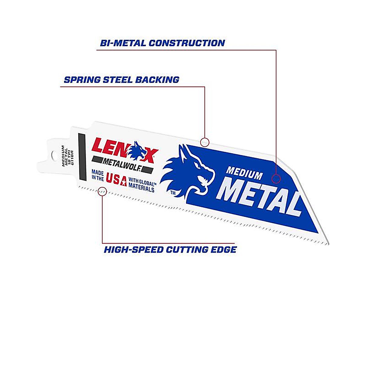 Lenox - 201746118R - Lazer 6 in. Bi-Metal Reciprocating Saw Blade 18 TPI - 5/Pack