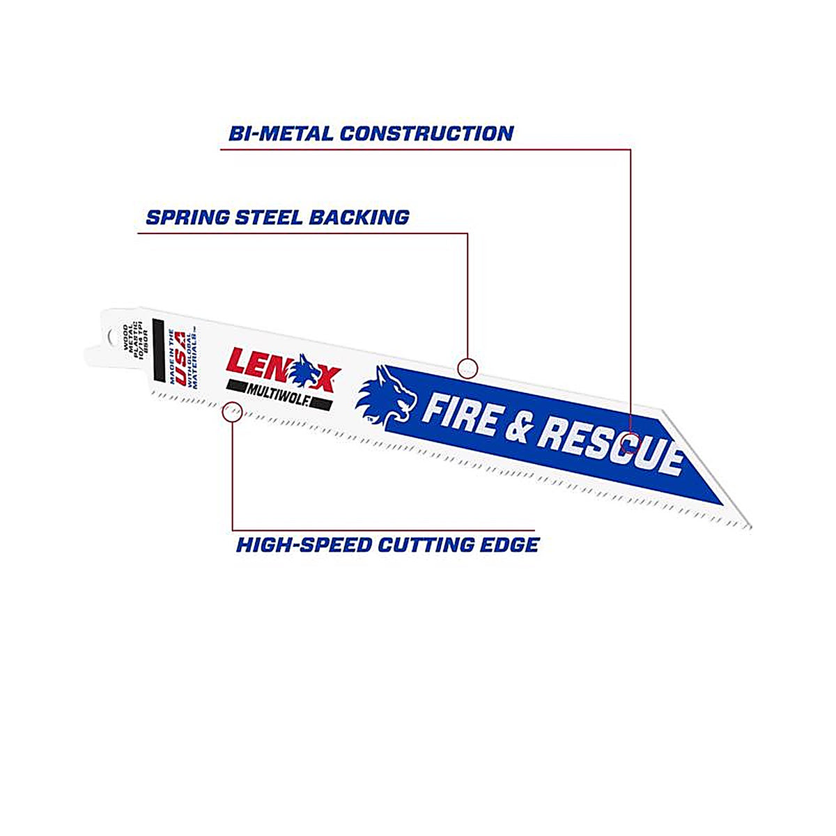 Lenox - 20577850R - 8 in. Bi-Metal Reciprocating Saw Blade 10/14 TPI - 5/Pack