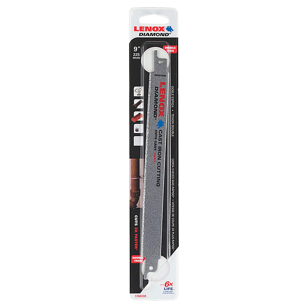 Lenox - 1766338 - Double Tang 9 in. Diamond Grit Reciprocating Saw Blade Multi TPI - 1/Pack