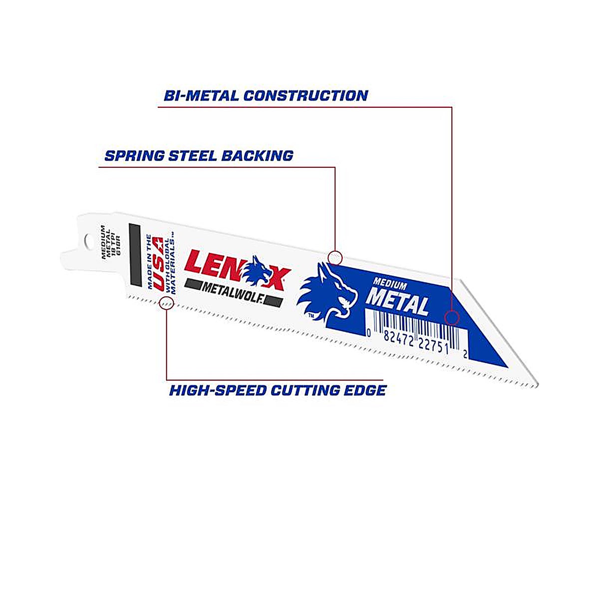 Lenox - 22751OSB618R - 6 in. Bi-Metal Reciprocating Saw Blade 18 TPI - 1/Pack