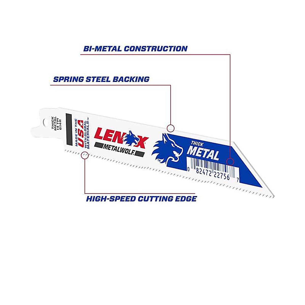 Lenox - 22756OSB614R - 6 in. Bi-Metal Reciprocating Saw Blade 14 TPI - 1/Pack