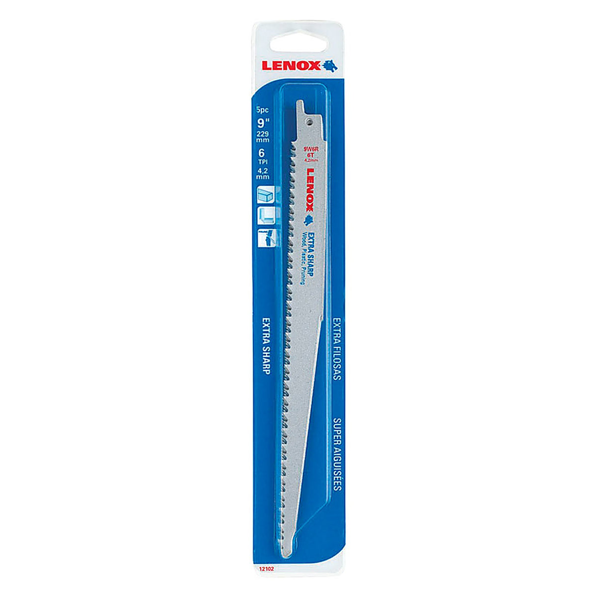 Lenox - 121029W6R - 9 in. Bi-Metal Reciprocating Saw Blade 6 TPI - 5/Pack