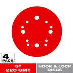 Diablo - DCD050220H04G - 5 in. Ceramic Blend Hook and Lock Sanding Disc 220 Grit Ultra Fine 4 pk