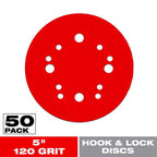 Diablo - DCD050120H50G - 5 in. Ceramic Blend Hook and Lock Sanding Disc 120 Grit Medium 50 pk