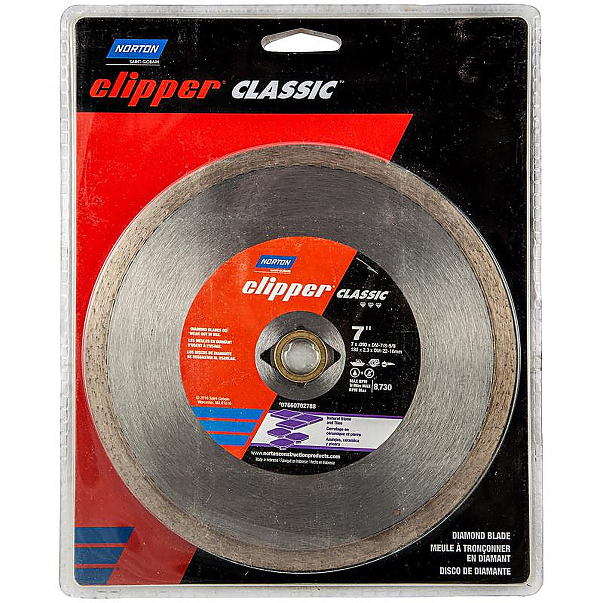 Norton - 07660702788 - Clipper 7 in. D X 5/8 and 7/8 in. Diamond Continuous Rim Diamond Saw Blade 1 pk