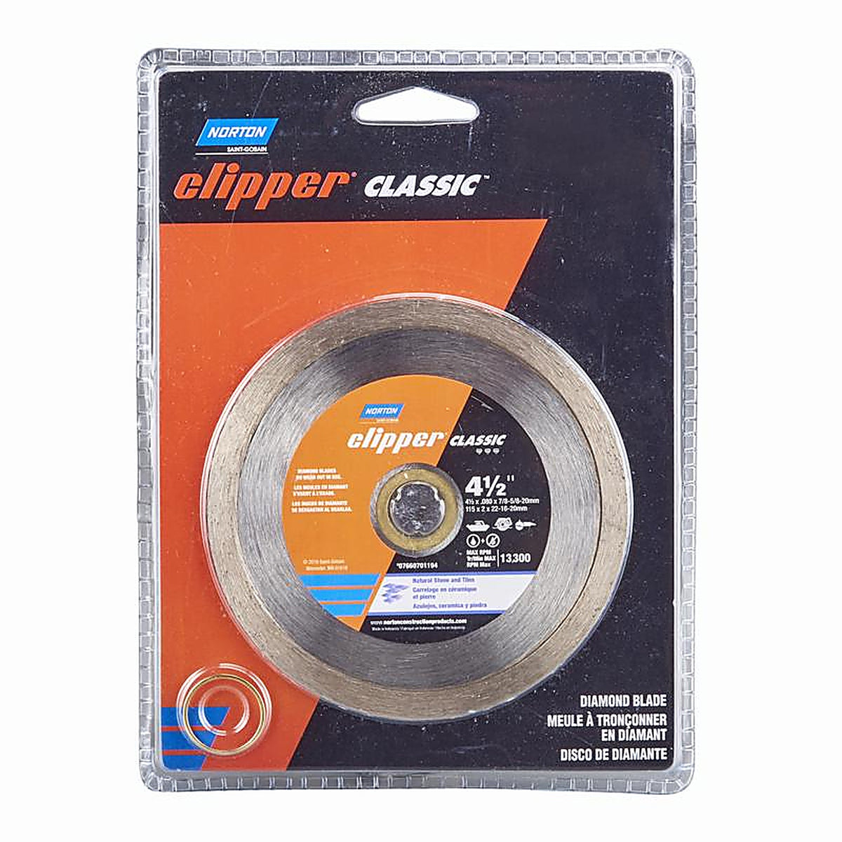 Norton - 7660701194 - Classic 4-1/2 in. Dia. x 5/8 and 7/8 in. Continuous Rim Diamond Saw Blade - 1/Pack