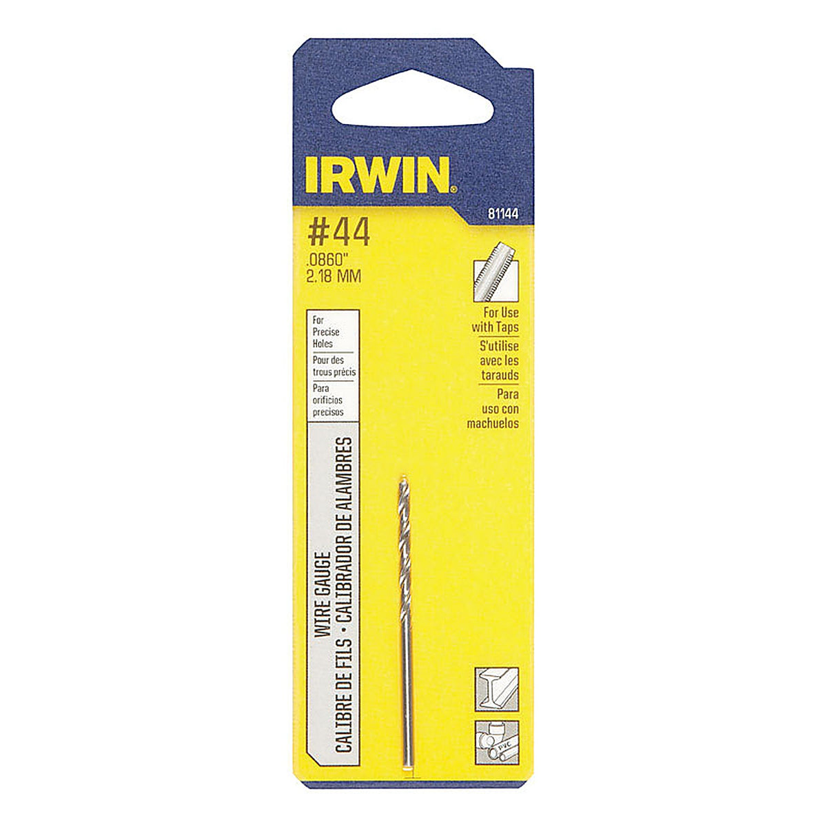 Irwin - 81144 - 1-1/8 in. x 2-1/8 in. L High Speed Steel Wire Gauge Bit 1/pc.