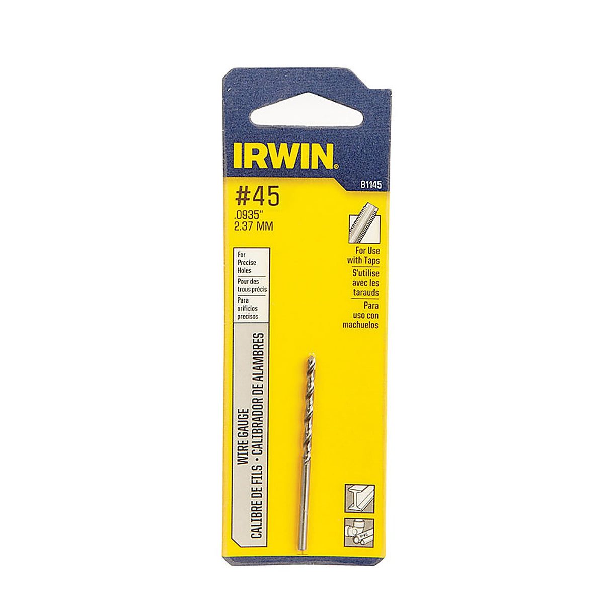 Irwin - 81145 - 1-1/8 in. x 2-1/8 in. L High Speed Steel Wire Gauge Bit 1/pc.