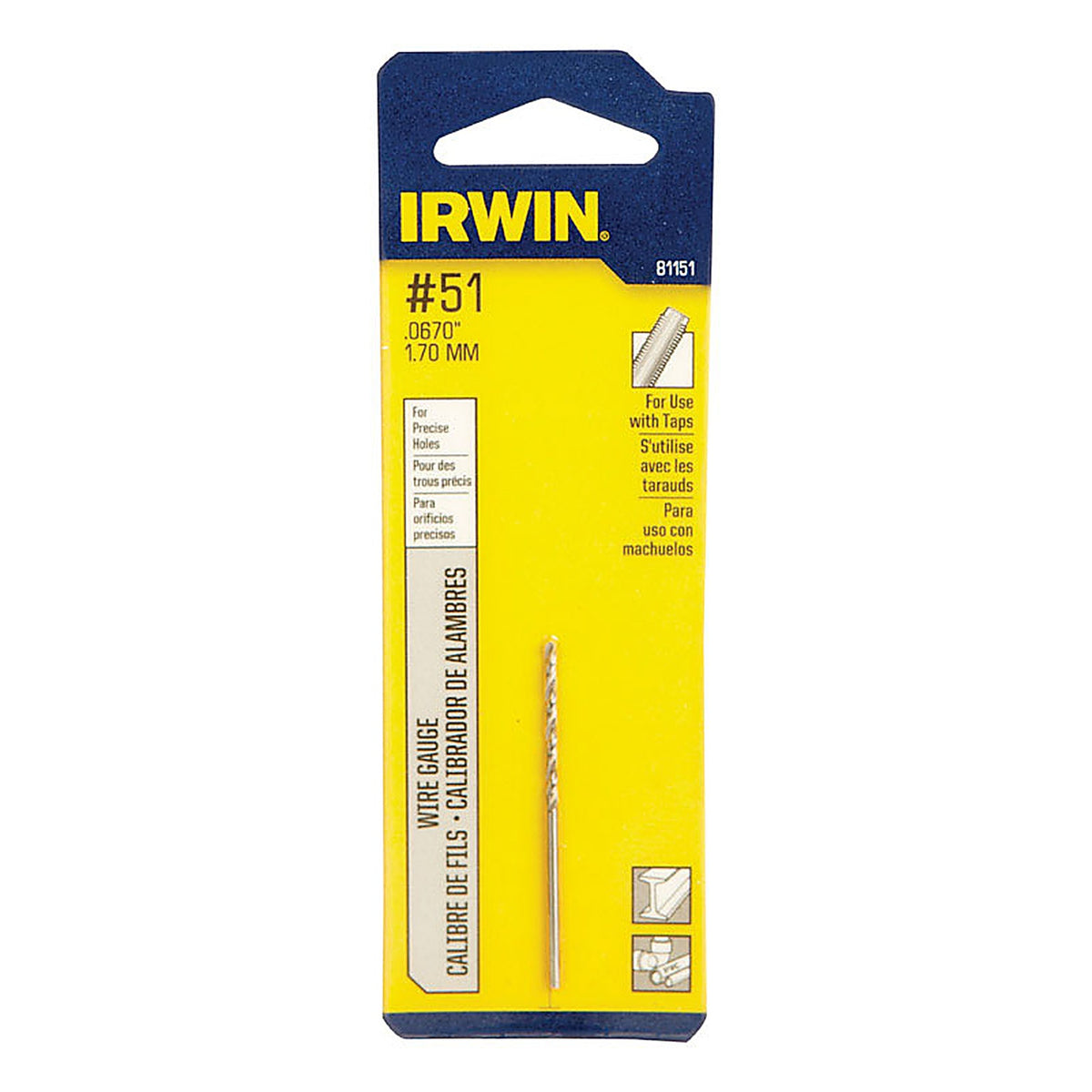 Irwin - 81151 - 1 in. x 2 in. L High Speed Steel Wire Gauge Bit 1/pc.