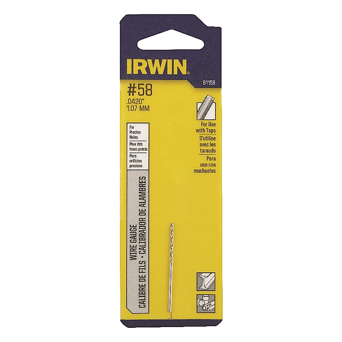 Irwin - 81158 - 11/16 x 1-5/8 in. L High Speed Steel Wire Gauge Bit 1/pc.