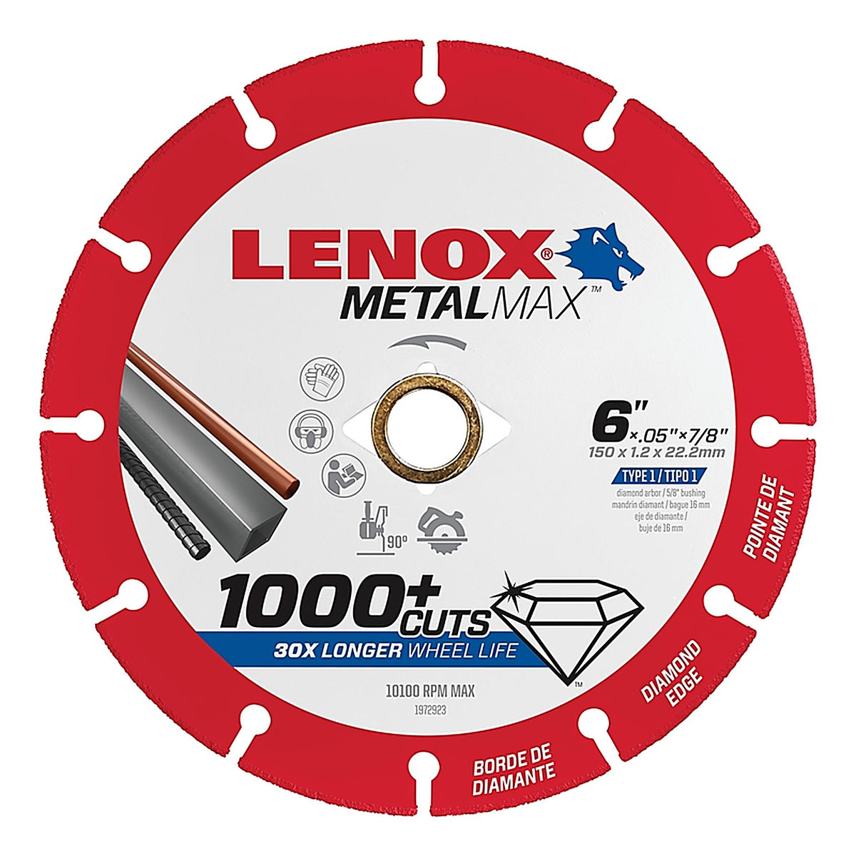 Lenox - 1972923 - MetalMax 6 in. Dia. x 7/8 in. Diamond/Metal Metal Cut-Off Blade 1/pc.