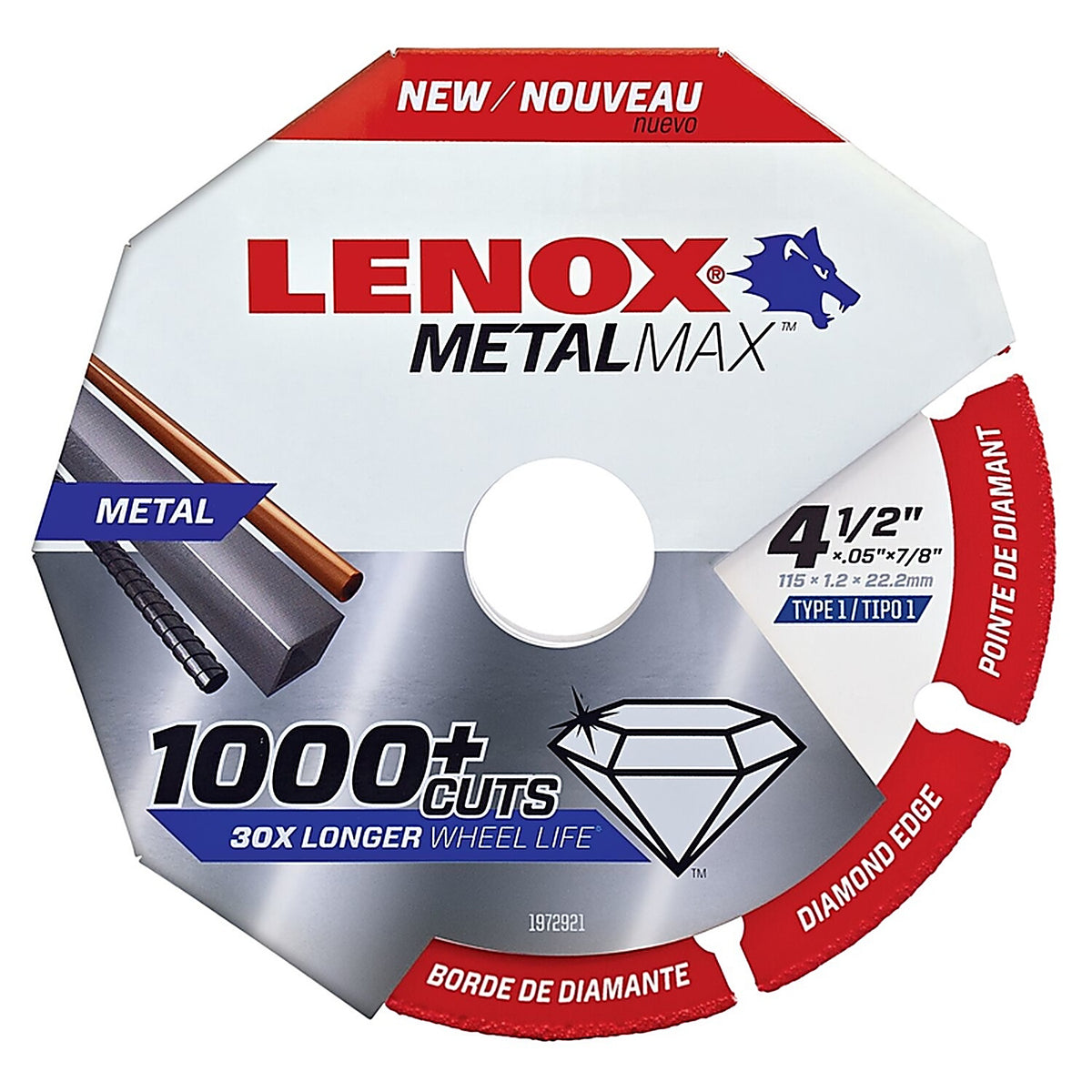 Lenox - 1972921 - MetalMax 4-1/2 in. Dia. x 7/8 in. Diamond/Metal Metal Cut-Off Blade 1/pc.