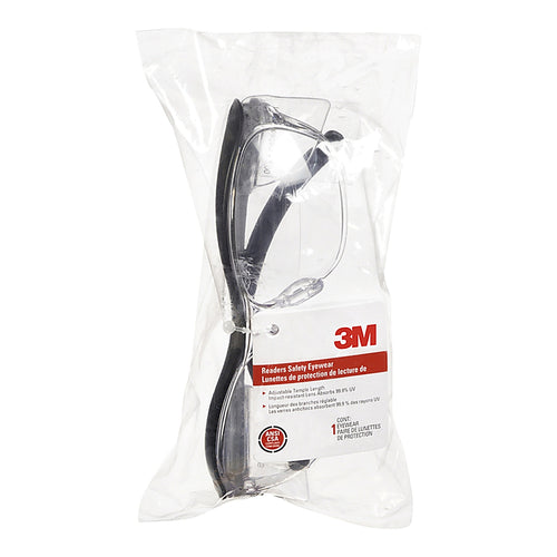 3M - 91193H1-C - Anti-Fog Safety Readers Clear Lens Black Frame 1 pc