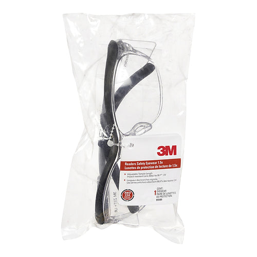 3M - 91191H1-C - Anti-Fog Safety Readers Clear Lens Black Frame 1 pc