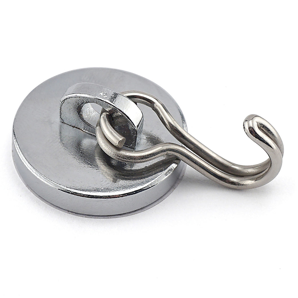 Master Magnetics - 7589 - .225 in. Neodymium Magnetic Hook 40 lb. pull 35 MGOe Silver 1/pc.