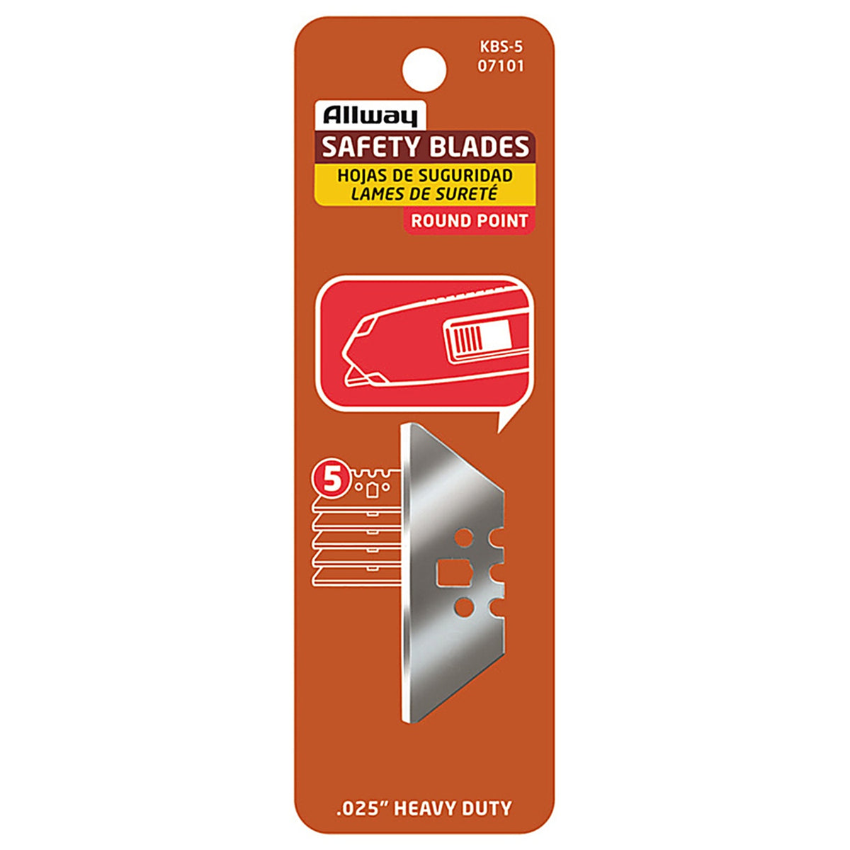 Allway - KBS5 - Steel 3 Notch Round Point Razor Blade 2-5/32 in. L 5 pk