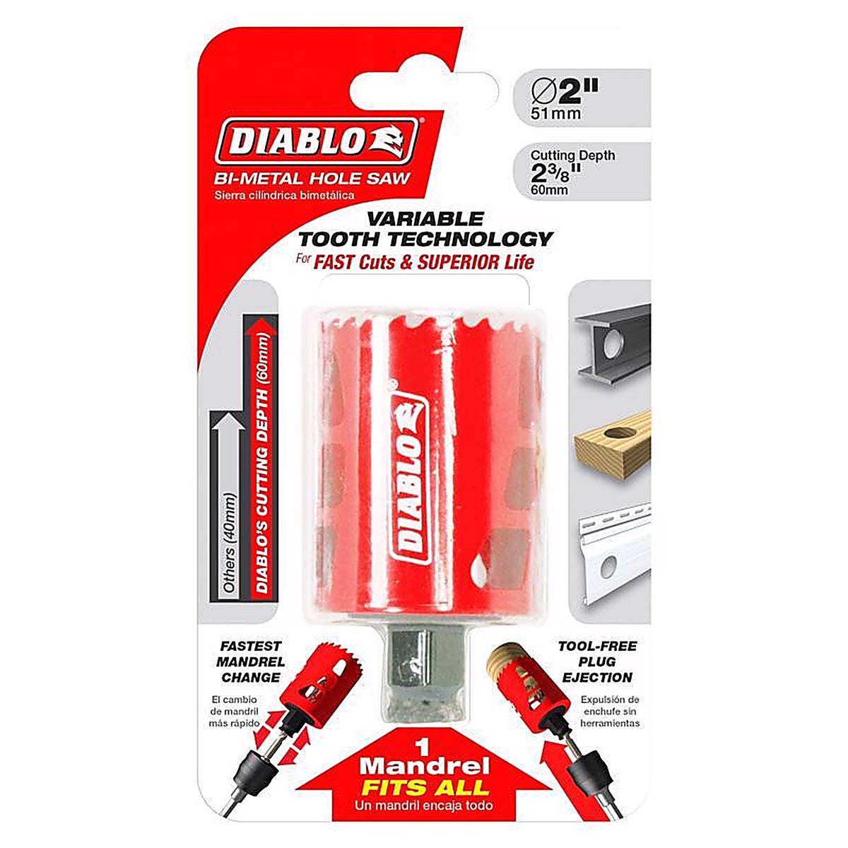 Diablo - DHS2000 - Snap-Lock Plus 2 in. Bi-Metal Hole Saw 1 pc