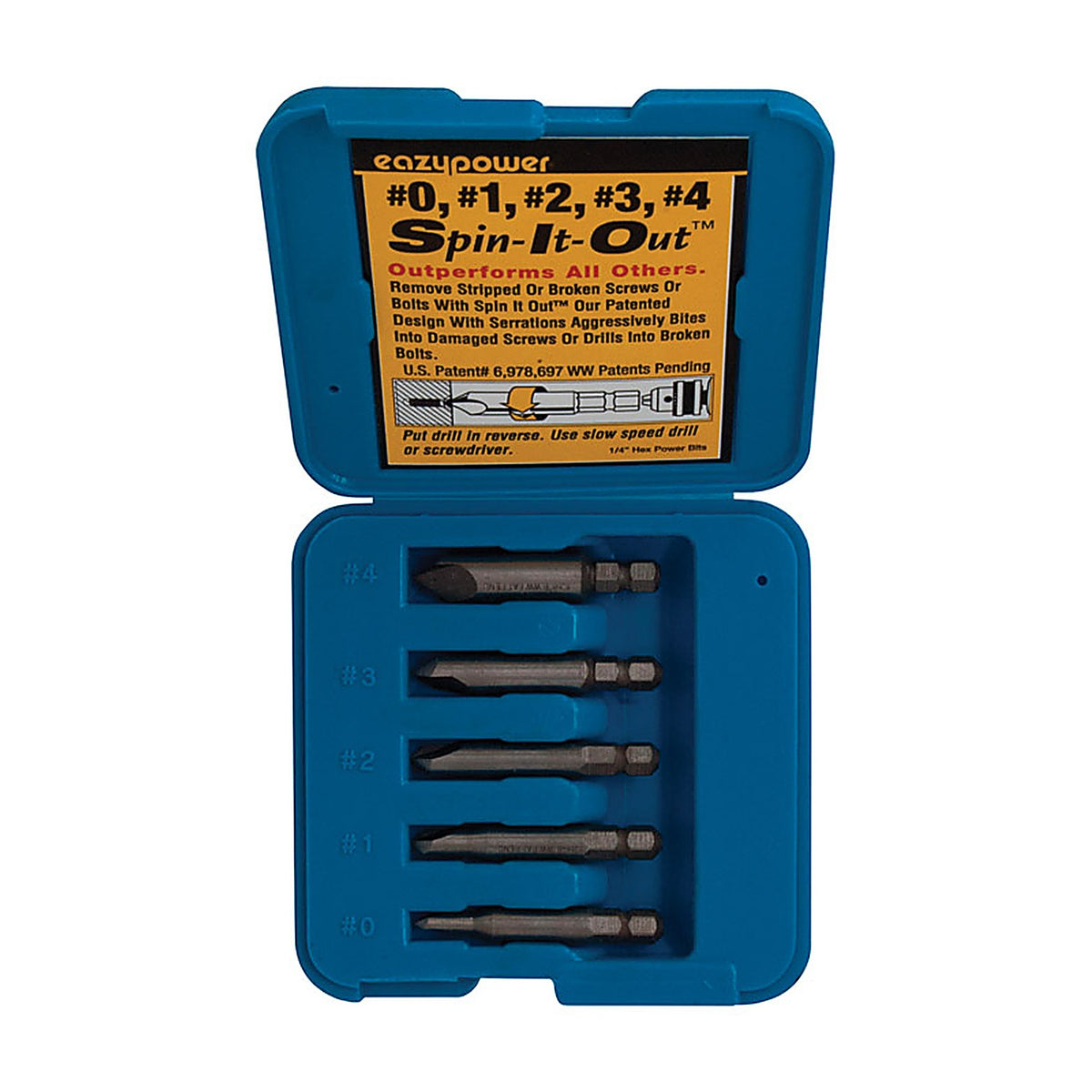 Eazypower - 82681 - Spin It Out Steel Screw Remover 5/pc.