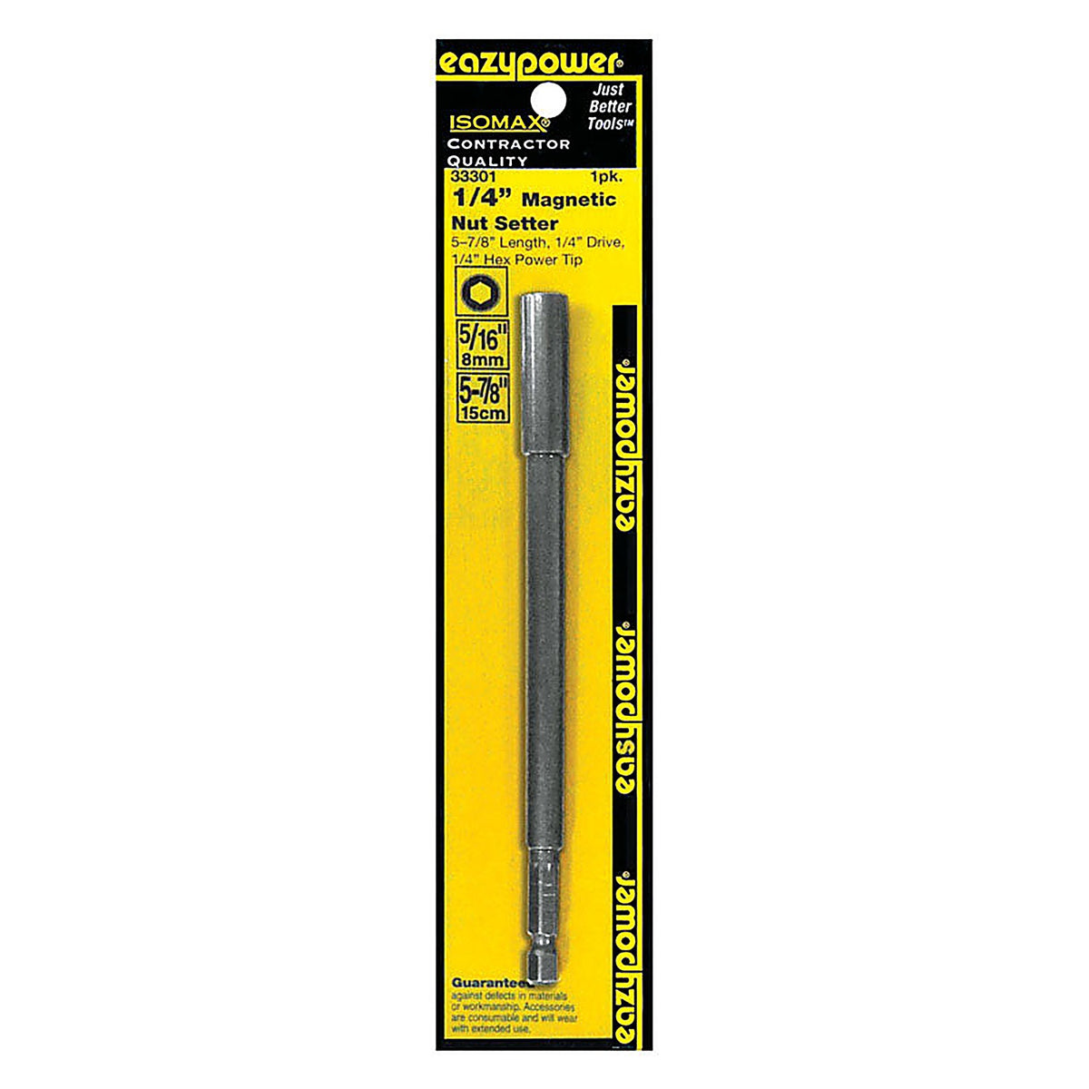 Eazypower - 33301 - Isomax 1/4 in. drive x 6 in. L Steel Magnetic Nut Setter 1/pc.