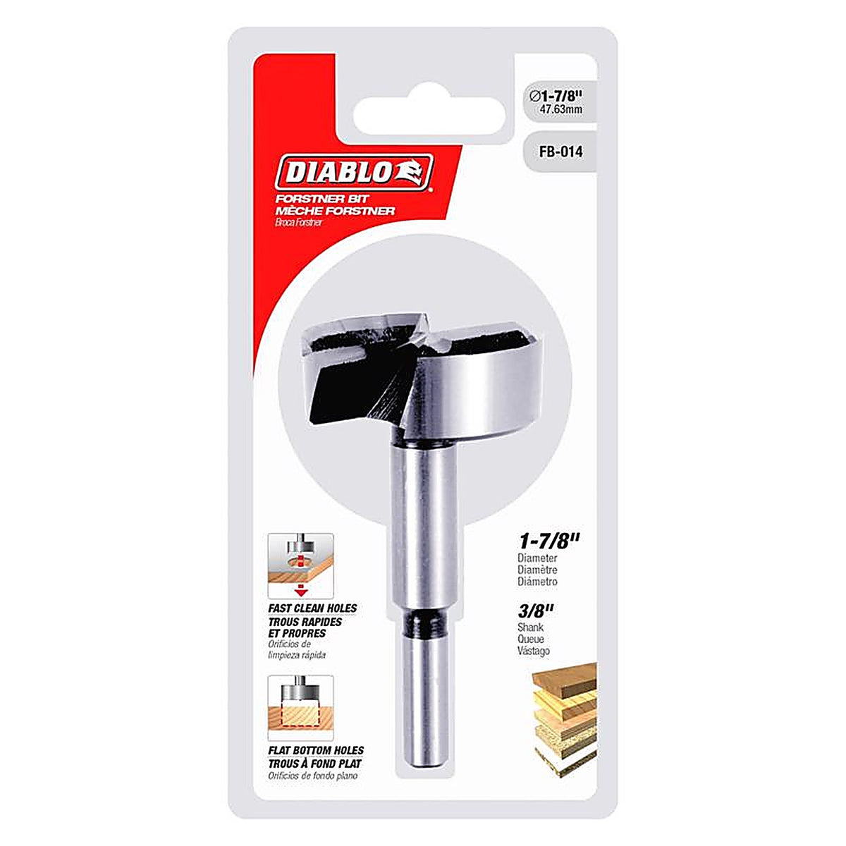 Diablo - FB-014 - 1-7/8 in. S X 3-1/2 in. L High Speed Steel Forstner Drill Bit 1 pc
