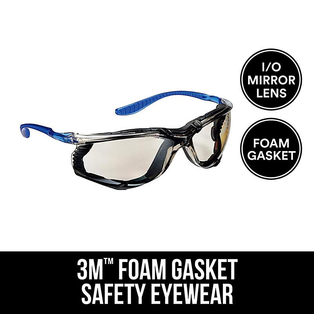 3M - 47200H1-DC - Anti-Fog Safety Glasses Black/Blue Frame 1 pc