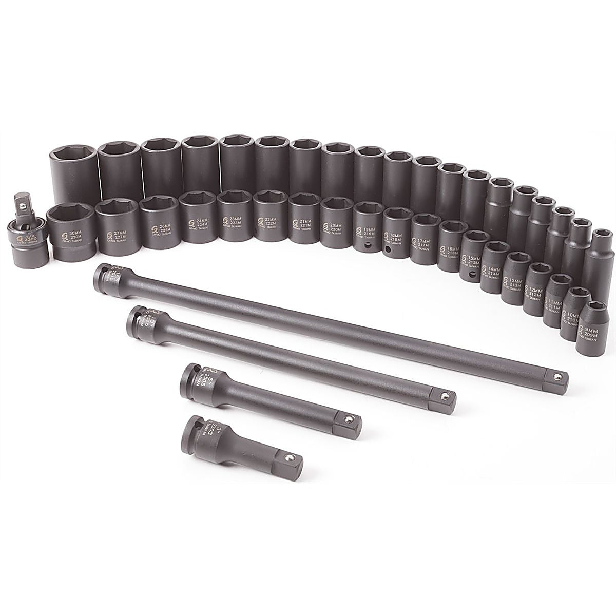 Sunex Tools - 2569 - 43 Pc. 1/2 in Drive Metric Impact Socket Master Set