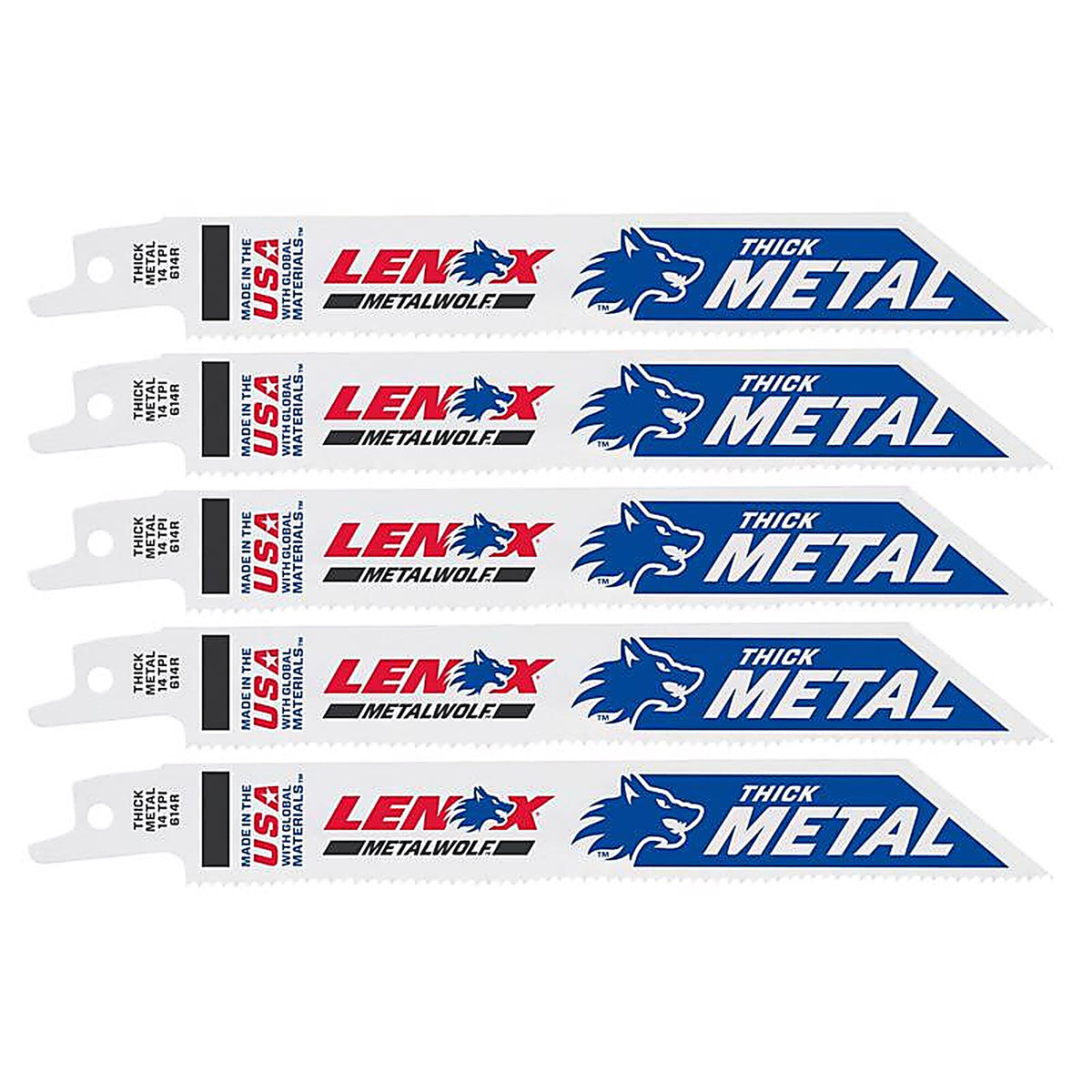 Lenox - 20564614R - METALWOLF 6 in. Bi-Metal Wave Edge Reciprocating Saw Blade 14 TPI 5 pk