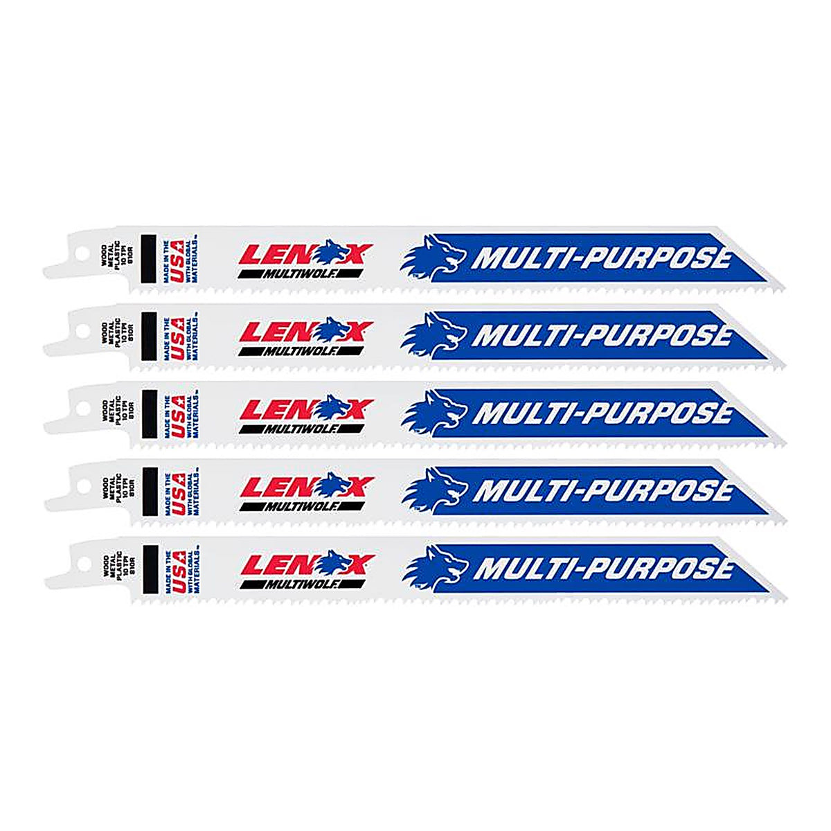 Lenox - 20580810R - 8 in. Bi-Metal Reciprocating Saw Blade 10 TPI 5 pk