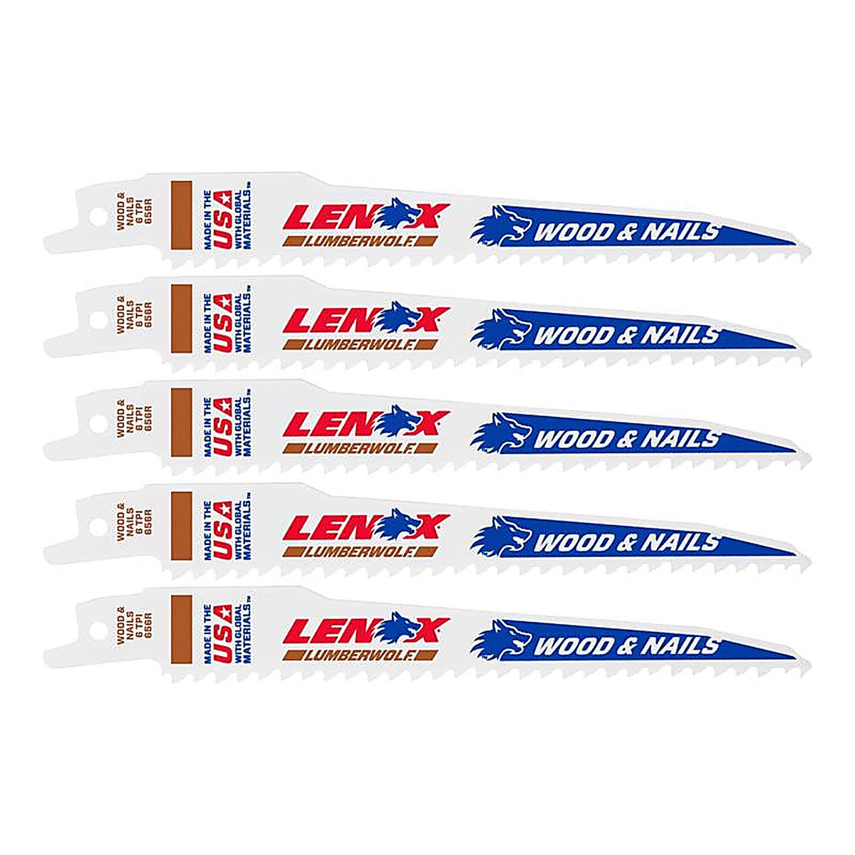 Lenox - 20572656R - 6 in. Bi-Metal Reciprocating Saw Blade 6 TPI 5 pk