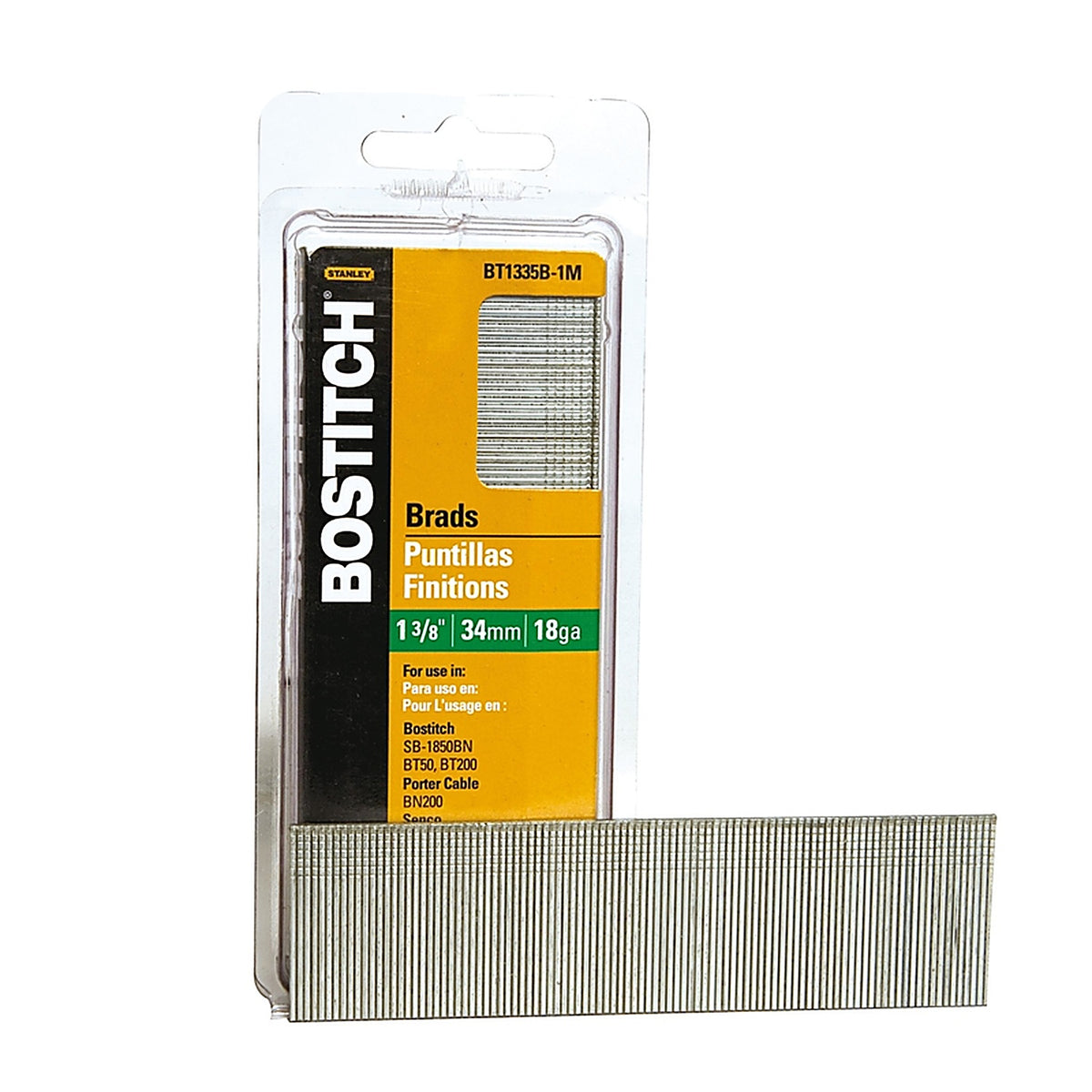 Bostitch - BT1335B-1M - 18 Ga. X 1-3/8 in. L Coated Steel Brad Nails 1000 pk