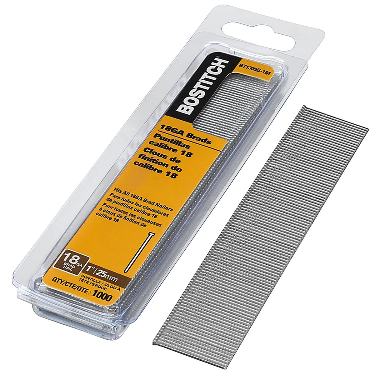 Bostitch - BT1309B-1M - 18 Ga. X 1 in. L Coated Steel Brad Nails 1000 pk