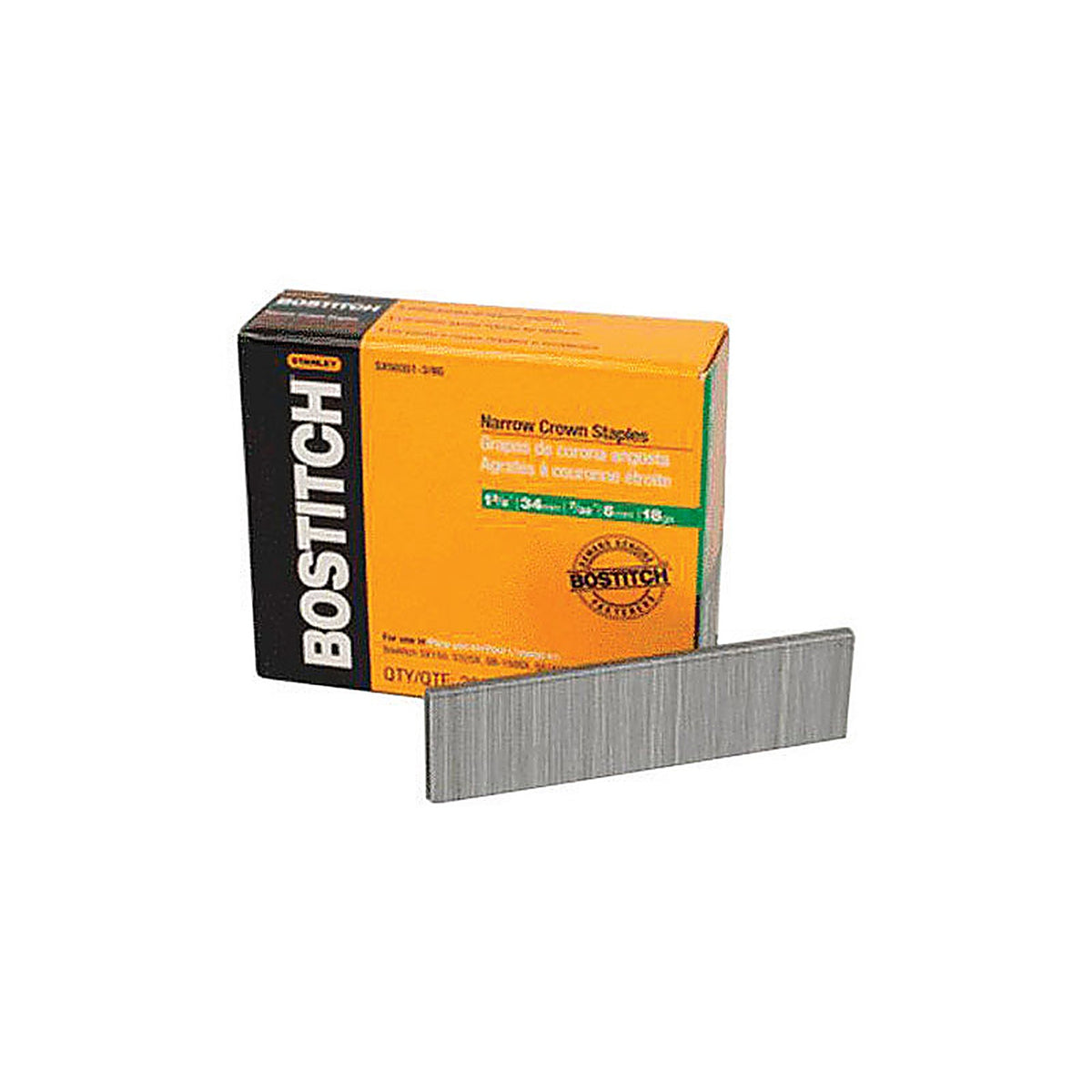 Stanley - SX503513/8SS1M - Bostitch 7/32 in. W X 1-3/8 in. L Stainless Steel Finish Staples 18 Ga. 1000 pk