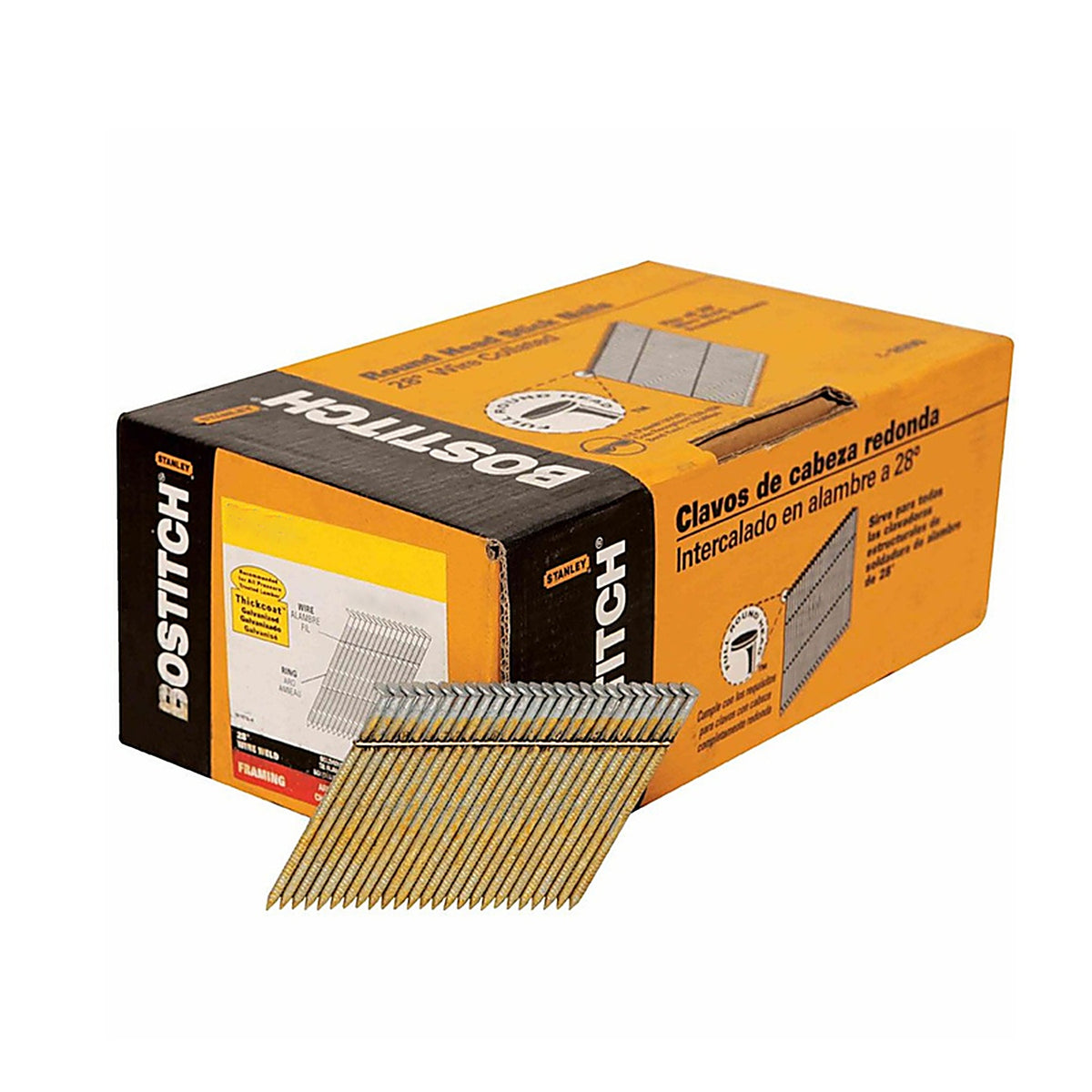 Bostitch - S10DR-FH - 3 in. L X 10 Ga. Angled Strip Coated Stick Nails 28 deg 2,000 pk