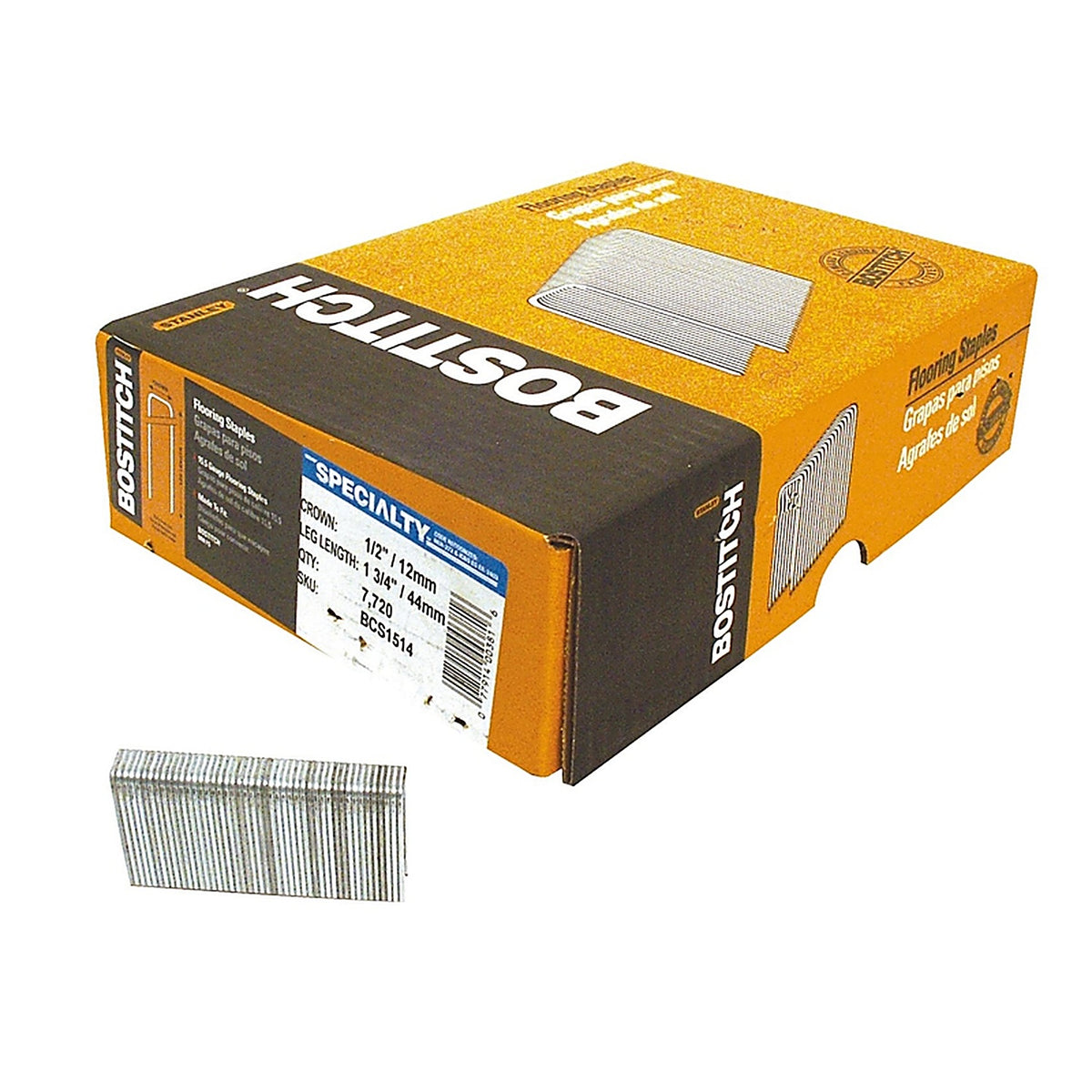 Bostitch - BCS1514 - 1/2 in. W X 1-3/4 in. L Galvanized Steel Wire Staples 15.5 Ga.