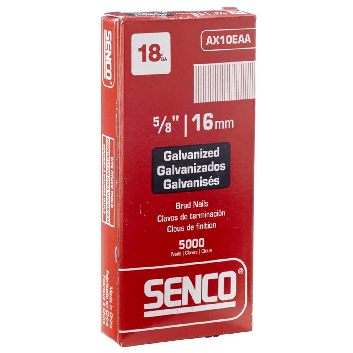 Senco - AX10EAA - 18 Ga. X 5/8 in. L Galvanized Steel Brad Nails 5000 pk